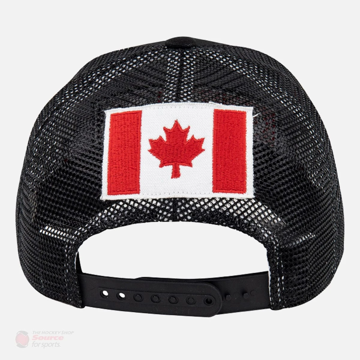 CCM Retro Logo Canada Flag Mesh Trucker Snapback Hat - Image 3