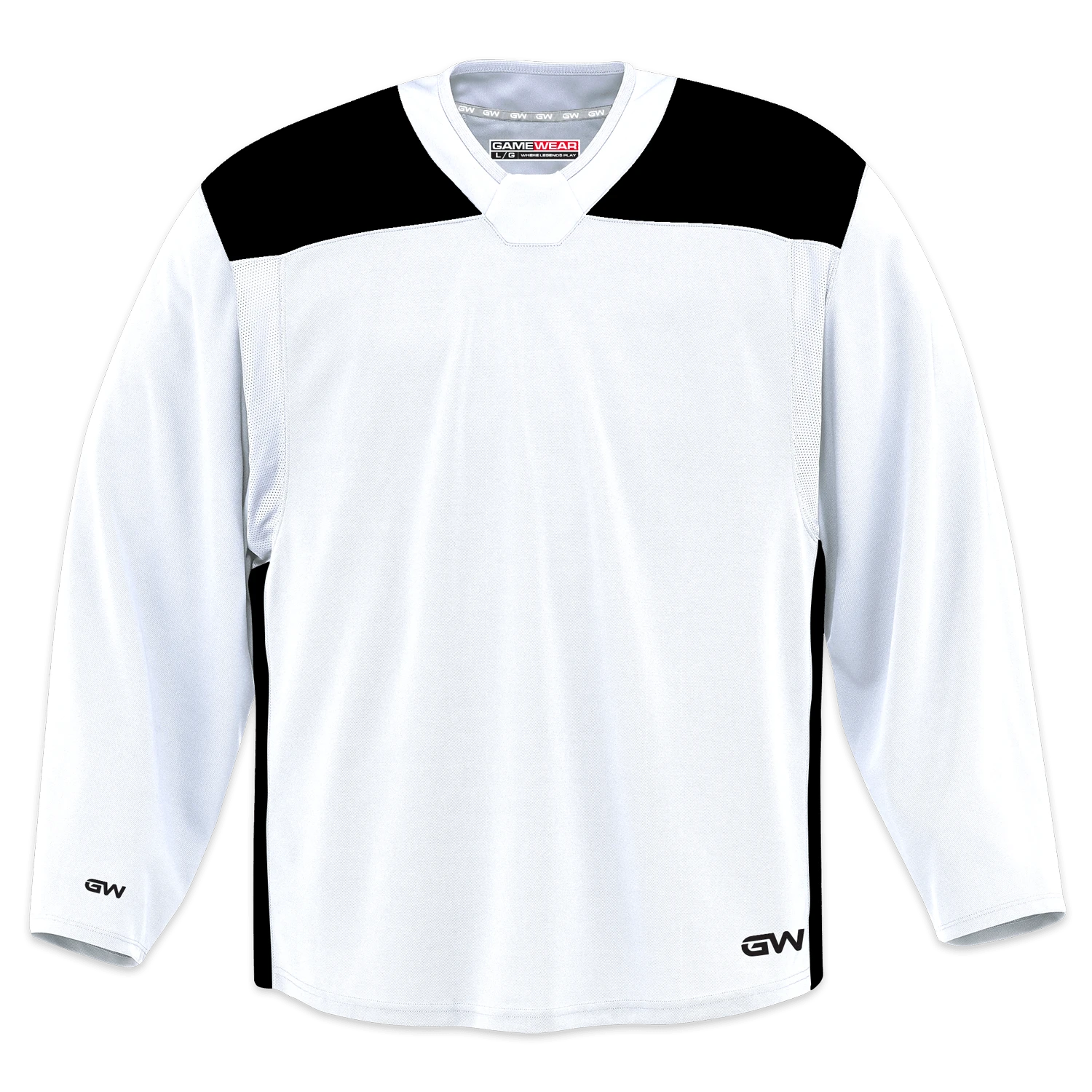 GameWear GW6500 ProLite Series Junior Hockey Practice Jersey - White / Black