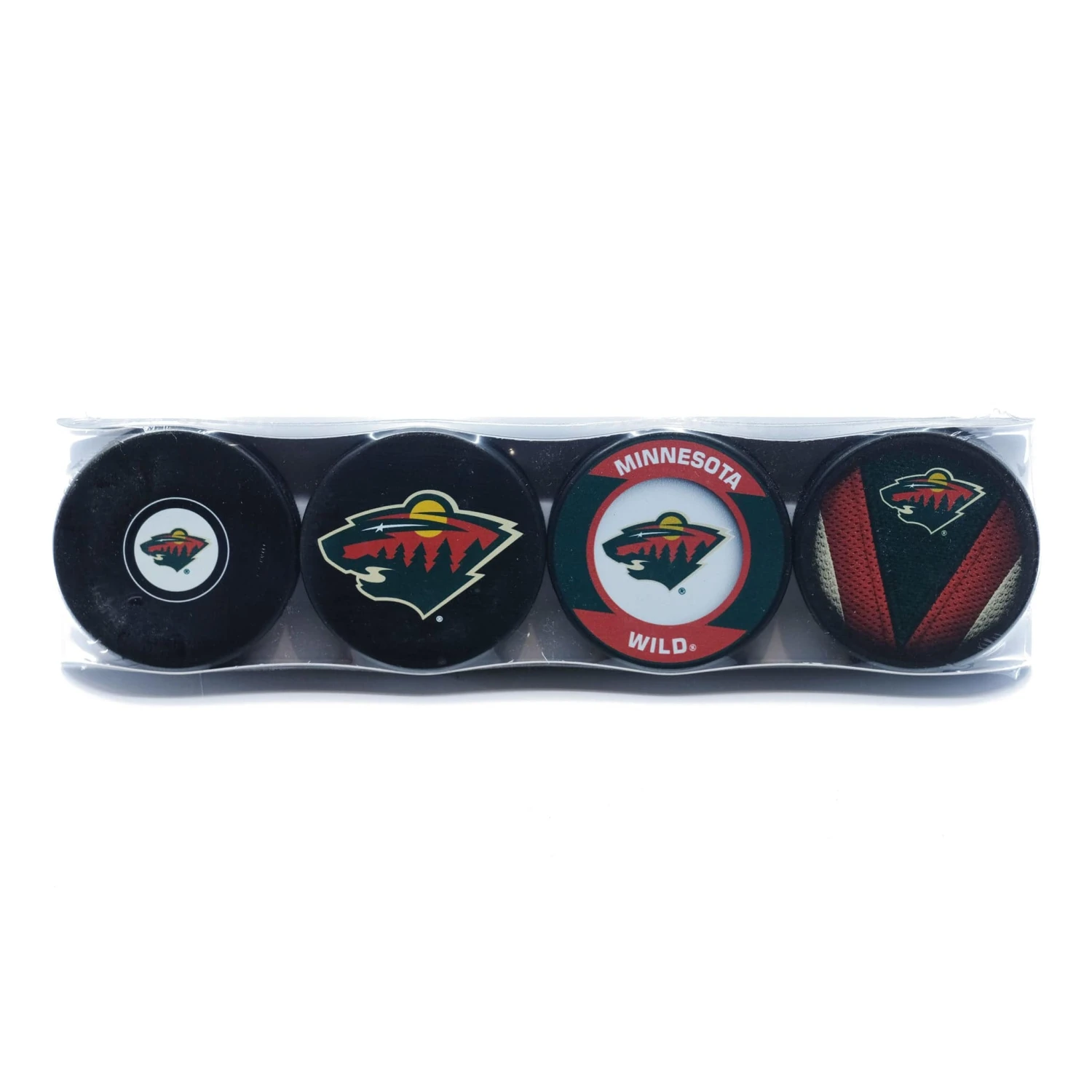 Minnesota Wild Inglasco NHL Logo Hockey Puck (4 Pack)