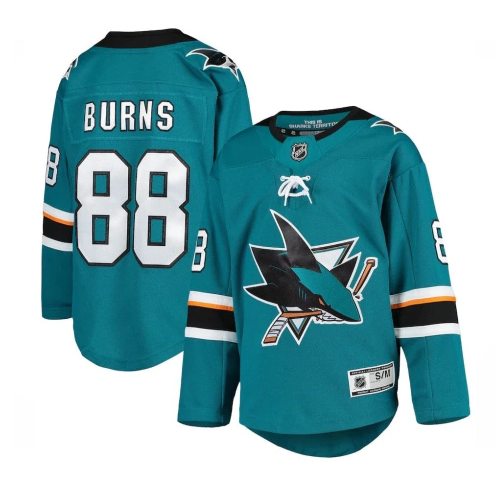 San Jose Sharks Home Outer Stuff Premier Junior Jersey - Brent Burns