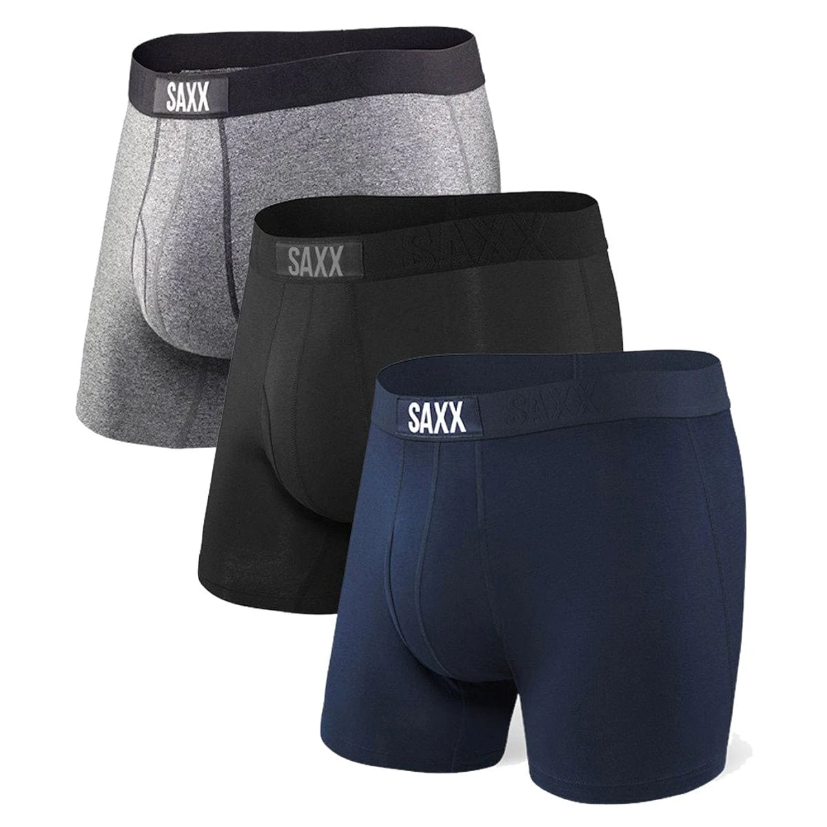 Saxx Vibe Boxers - Black / Grey / Blue (3 Pack)